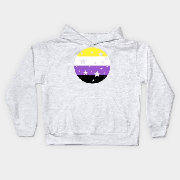 Nonbinary Pride Stars Kids Hoodie by anomalyalice